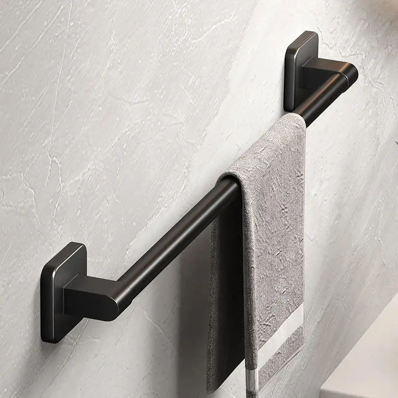 1pc Self-Adhesive Metal Towel Rack